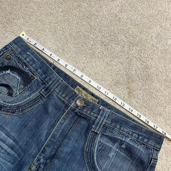 Indigo Thirty Faded Baggy Blue Jeans 36Wx33L - Picture 7 of 8